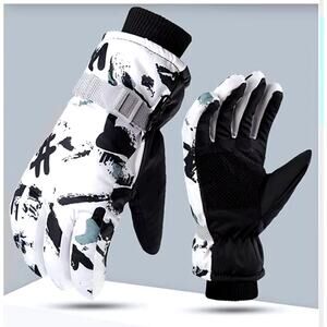 Winter Snowboard Ski Gloves Unisex PU Leather Non-slip Touch Screen Mittens Warm